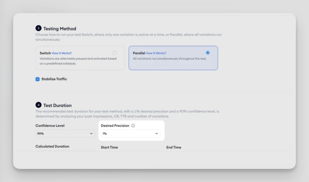 Create a single ad group Parallel test for CPP A/B Testing